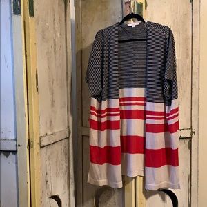 Ann Taylor LOFT Striped Kimono Size XXL